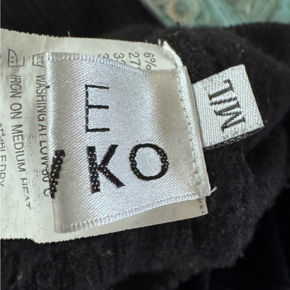 Kate Hewko Black Knit Wide Leg Wool Blend Pants Size Medium Large - Picture 11 of 12